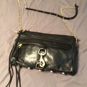 Rebecca Minkoff black MAC Bag with gold hardware